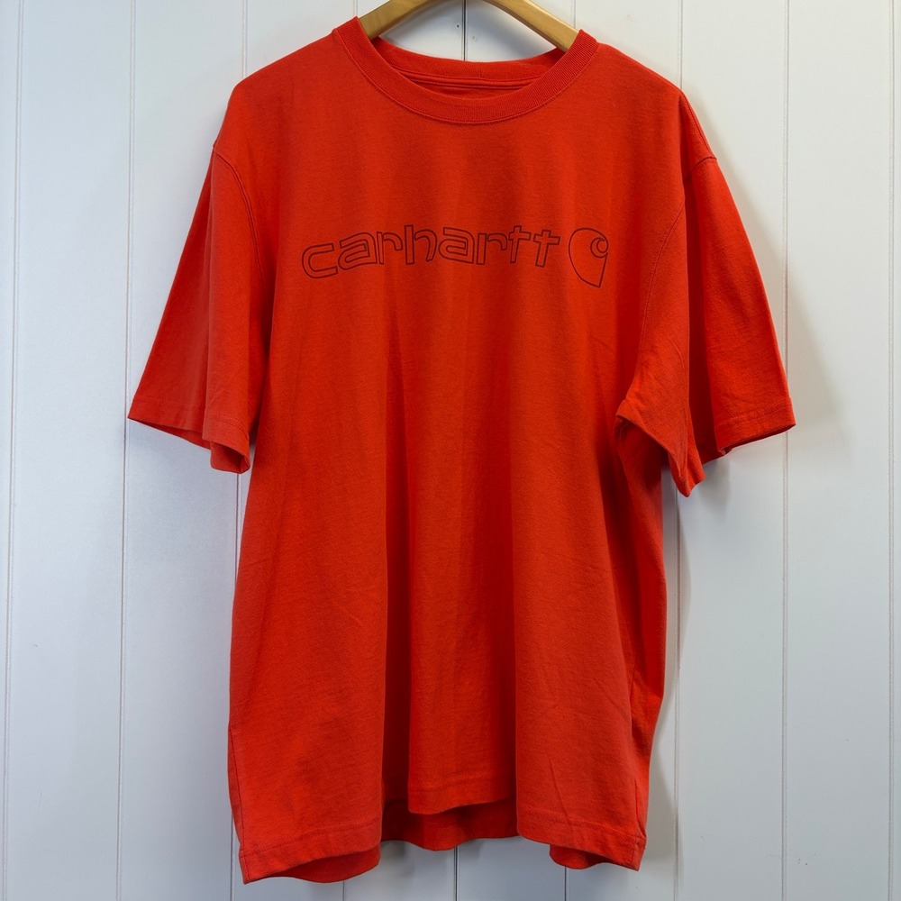 Carhartt Streetwear Graphic Logo Loose Fit T-Shirt Mens Large Orange TK0195-M